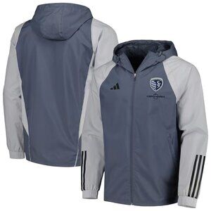 adidas Sporting Kansas City All-Weather Raglan Hoodie Full-Zip Jacket NWOT Large